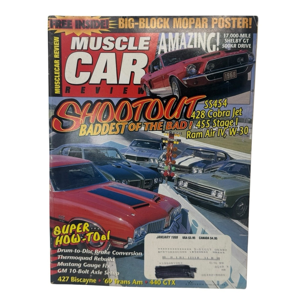 MUSCLE CAR REVIEW Magazine - January 1999 Issue - Trans Am 428 Cobra Jet RamAir